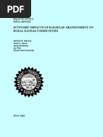 Economic Impacts of Railroad Abandonment On Rural Kansas Communities