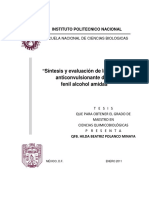 Síntesis y Evaluación de La Actividad Anticonvulsionante de Las Fenil Alcohol Amidas