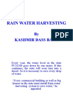 Rain Water Harvesting: by Kashmir Dass Bawa