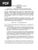 Philippine Islands, Forging The Signature or Stamp of The Chief Executive. - The Penalty of Reclusion Temporal Shall Be Imposed