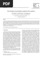 The Formation of Monodisperse Spherical Silver Particles: I.M. Yakutik, G.P. Shevchenko, S.K. Rakhmanov