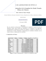 Determinación de La Longitud de Onda