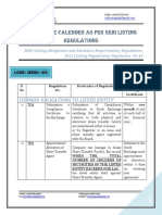 SEBI (LODR) - Compliance Calender