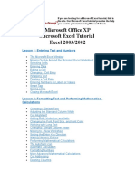 Microsoft Excel Notes