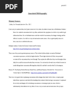 Annotated Bibliography: Primary Sources