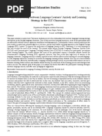 The Relationship Between Language Learners' Anxiety and Learning Strategy in The CLT Classrooms