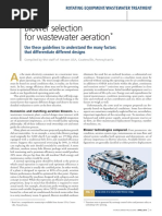 Blower Selection For Wastewater Aeration