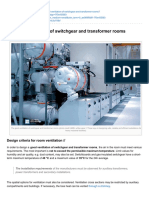 The Good Ventilation of Switchgear and Transformer Rooms