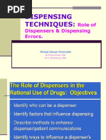 Dispensing Techniques:: Role of Dispensers & Dispensing Errors