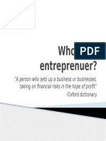 Who Is An Entreprenuer?: "A Person Who Sets Up A Business or Businesses, Taking On Financial Risks in The Hope of Profit"