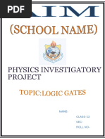 Physics Investigatory Project On Logic Gates