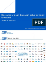 Relevance of A Pan-European Status For Freight Forwarders: Brussels, 12-13 June 2014