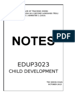 EDUP3023 Child Development COMPLETE BRIEF SHORT NOTES