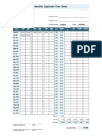 Timesheet With 2 Breaks Monthly