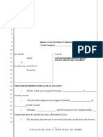 Sample Stipulation and Order To Vacate Default and Judgment in California Eviction