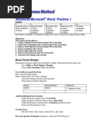 Advanced Microsoft Word: Practice 1: Basic Form Design