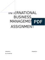 International Business Management Assignment: Submitted To: Submitted By: Ms. Urvashi Ghai