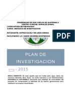 Plan de Investigación Ambiental.