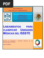 Lineamientos para Clasificar Unidades Medicas ISSSTE