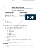 CBSE Class 12 English Articles and Speech