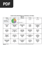 Lincoln County School District # 2 Elementary Lunch Menu April-10