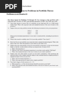 Solutions To Class Problems - Portfolio Theory