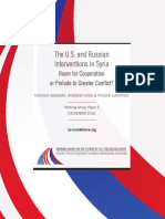 The U.S. and Russian Interventions in Syria: Room For Cooperation or Prelude To Greater Conflict?