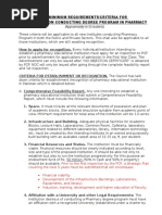 Minimum Requirements For Establishment of Pharmacy Institutions