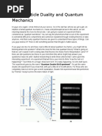 Wave Particle Duality and Quantum Mechanics