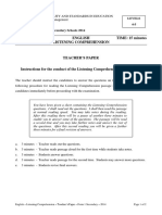 Form 1 English TIME: 15 Minutes Listening Comprehension: Levels 4-5