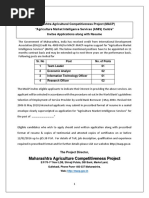 Maharashtra Agricultural Competitiveness Project (MACP) "Agriculture Market Intelligence Services (AMIS) Centre" Invites Applications Along With Resume