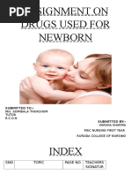 Assignment On Drugs Used For Newborn