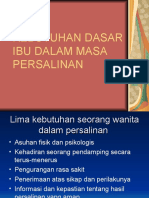 Kebutuhan Dasar Ibu Dalam Masa Persalinan