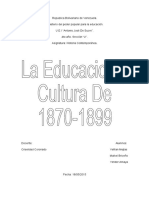 Características Generales de La Educación y La Cultura Durante El Período