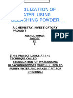 Sterilization of Water Using B L E A C H I N G P O W DE R: Ac He Mi STR Yin Ve Sti Ga Tor Y PR Oge CT