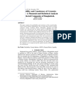 Profitability and Consistency of Ceramics Industry-A Financial and Statistical Analysis On Selected Companies of Bangladesh