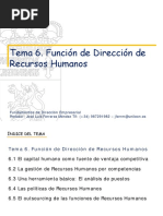 TEMA 6 - La Funcion de Recursos Humanos