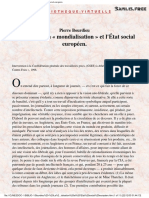 BOURDIEU Pierre - Le Mythe de La Mondialisation Et L'etat Social Européen