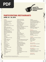 Participating Restaurants: APRIL 18 - 29, 2010