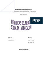 Influencias Del Medio Social en La Educacion