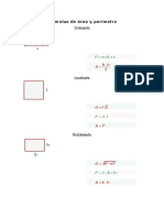 Formulas de Vulumen, Área y Perímetro