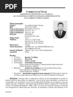 Ejemplo de Curriculum Vitae Estructurado