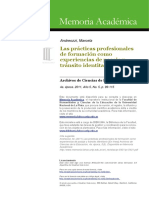 Las Prácticas Profesionales de Formación Como Experiencias de Pasaje y Tránsito Identitario.