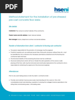 Example Method Statement For The Installation of Concrete Floor Slabs