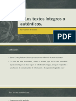 Los Textos Íntegros o Auténticos