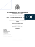 Syllabus de Ecuaciones Diferenciales