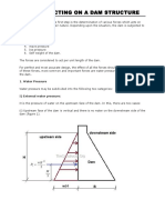 Forces Acting On A Dam Structure