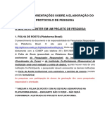 Modelo de Projeto para Plataforma Brasil