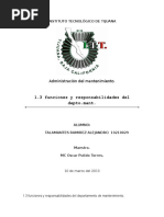 1.3 Funciones y Responsabilidades Del Departamento de Mantenimiento