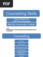 Counseling Skills: Prof. Datuk Dr. D.M.Thuraiappah MAHSA University College